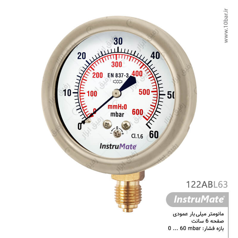 مانومتر میلی بار InstruMate صفحه 6 سانت مدل 122AB