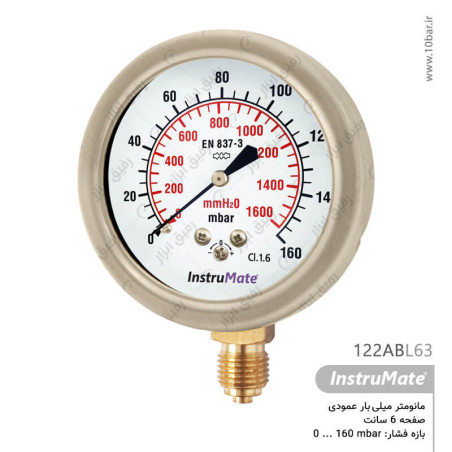 مانومتر میلی بار InstruMate صفحه 6 سانت مدل 122AB