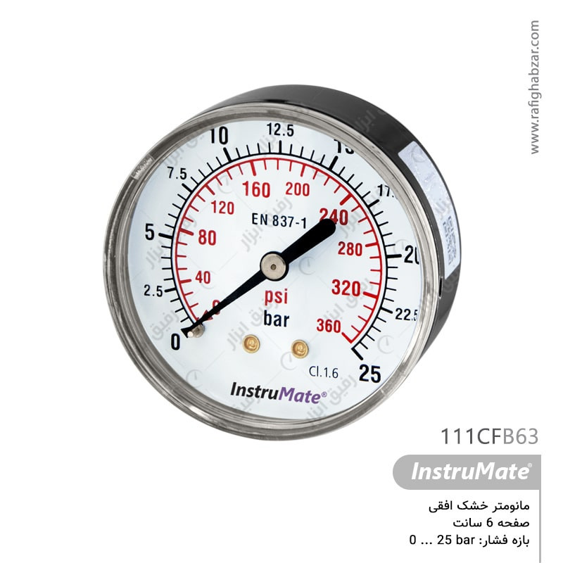 گیج فشار خشک صفحه 6 سانت افقی InstruMate