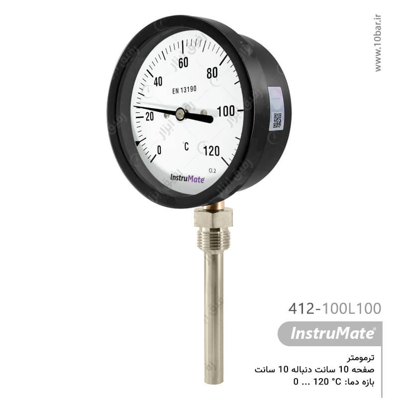 ترمومتر InstruMate صفحه 10 سانت عمودی دنباله 10 سانت مدل 412